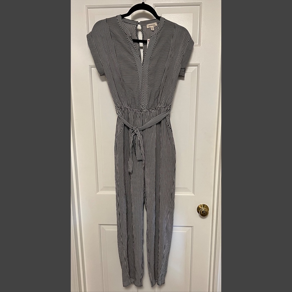 NWT Black & White Striped Jumpsuit